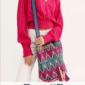 Free people woven bucket bag
